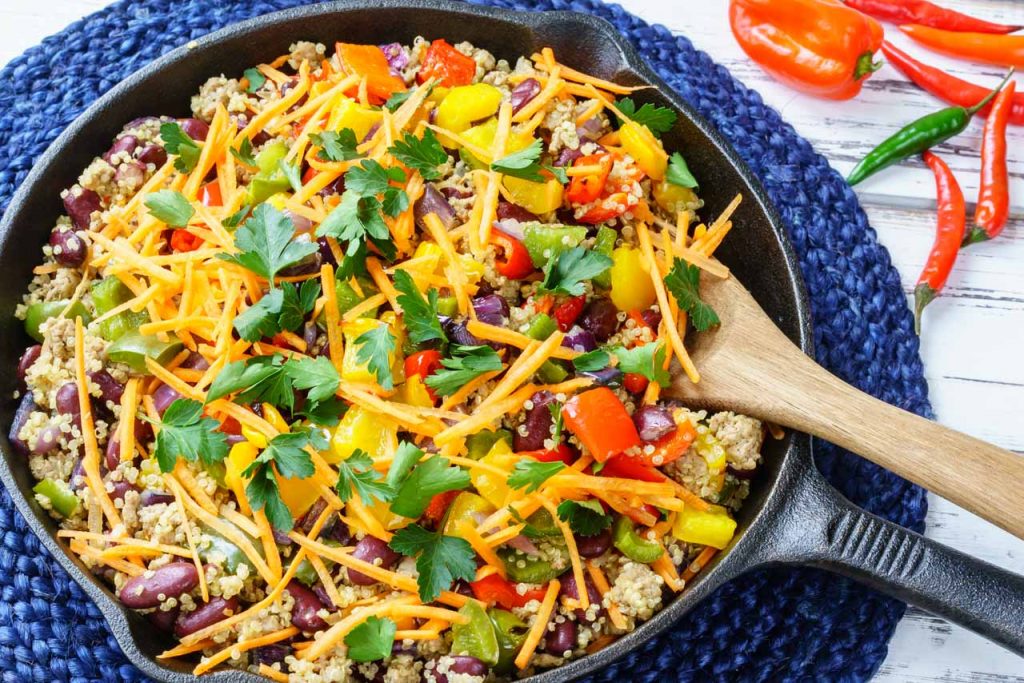 Clean and Spicy Taco Quinoa Skillet
