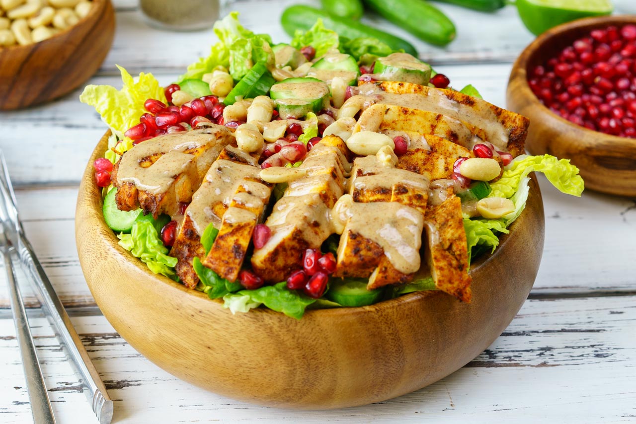 This Chicken Satay Salad is a Clean Eating Winner! Clean Food Crush