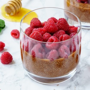 Chocolate Raspberry Chia Pudding