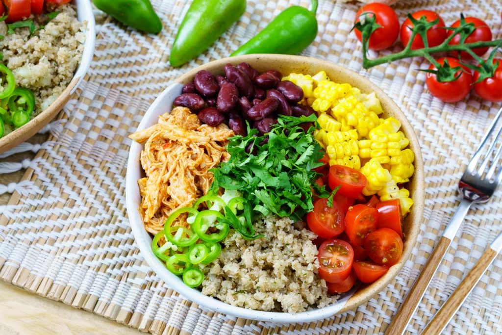 CleanFoodCrush Chicken Enchilada Cauliflower-Rice Bowls