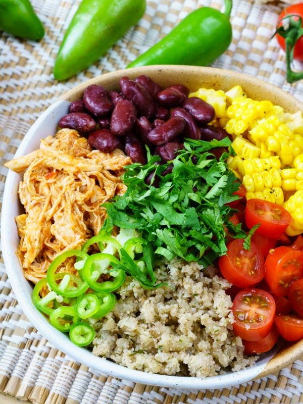 CleanFoodCrush Chicken Enchilada Cauliflower-Rice Bowls