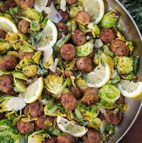 Quick Italian Sausage and Shaved Brussel Sprouts One-Skillet Dinner ...