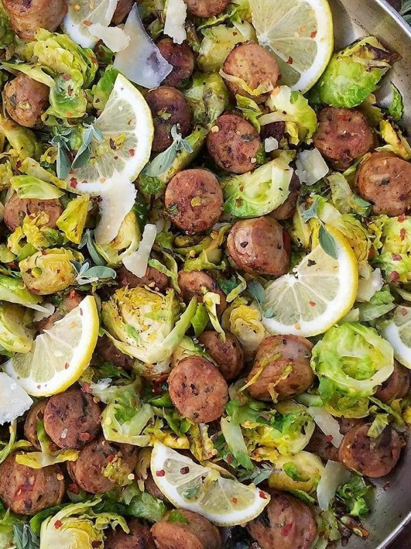 CleanFoodCrush Italian Sausage and Shaved Brussel Sprouts