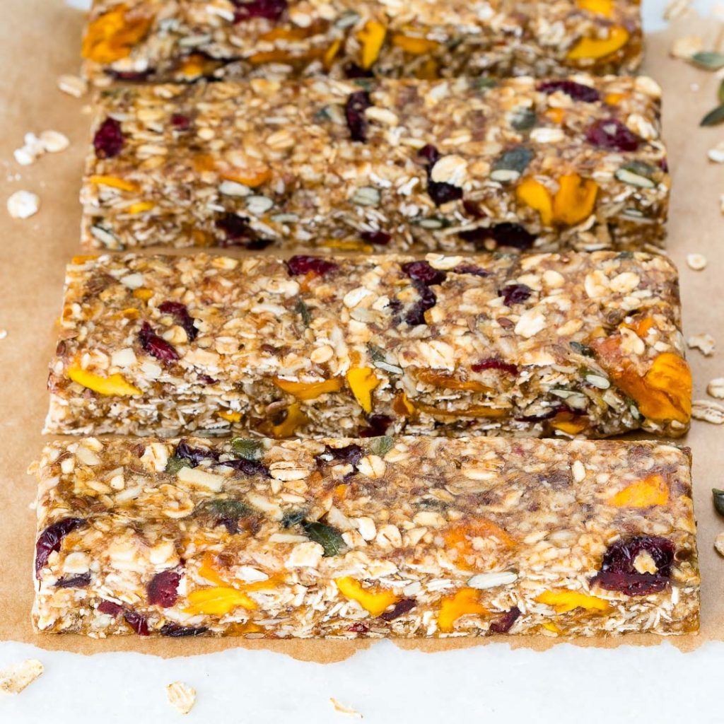 Super Healthy No Bake Fruit + Nut Granola Bars! Clean Food Crush