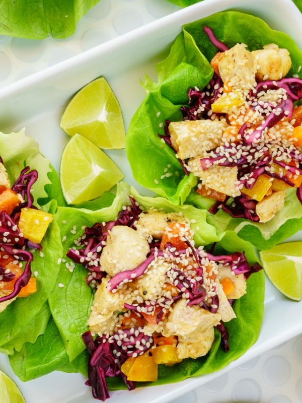 CleanFoodCrush Thai Chicken Lettuce Wraps