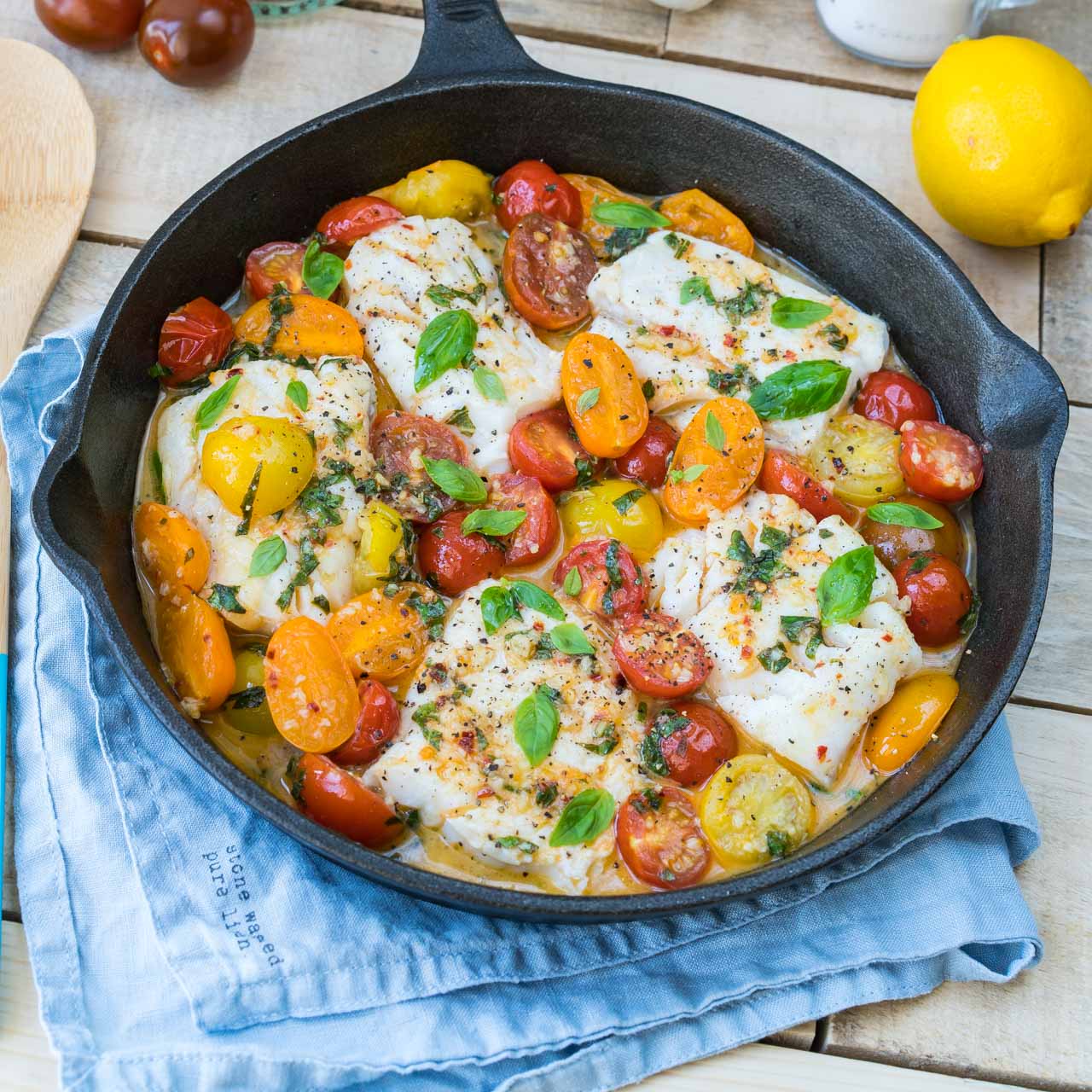 This Cod in Fresh Tomato Basil Sauce Makes a Classy & Simple Dinner