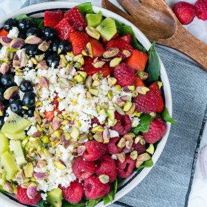 Eat Clean Berry Feta Spinach Salad + Fresh Strawberry Dressing