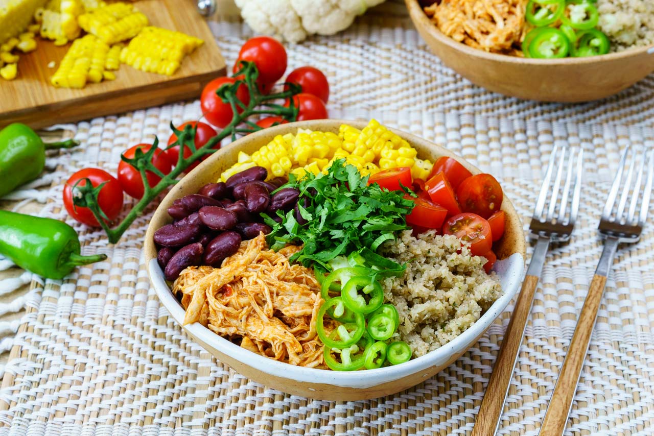 Prep Ahead Enchilada CauliflowerRice Bowls (Eat Clean Anytime