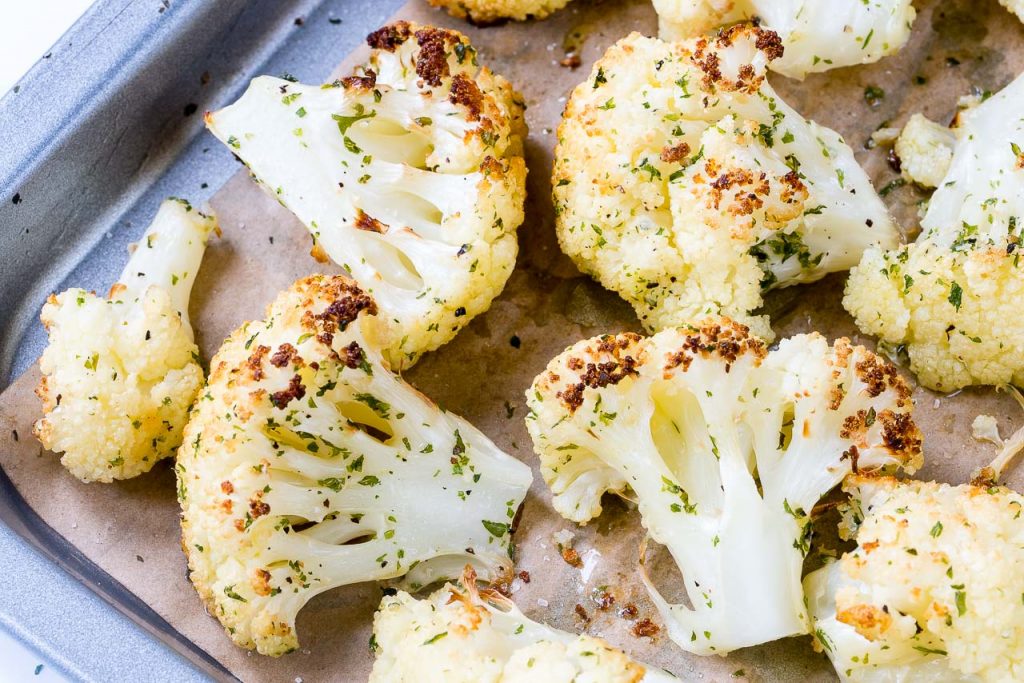 Real Roasted Cauliflower Garlic Vinaigrette Clean Food Recipe