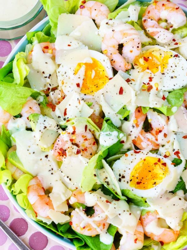 Garlic Shrimp Caesar Salad CleanFoodCrush