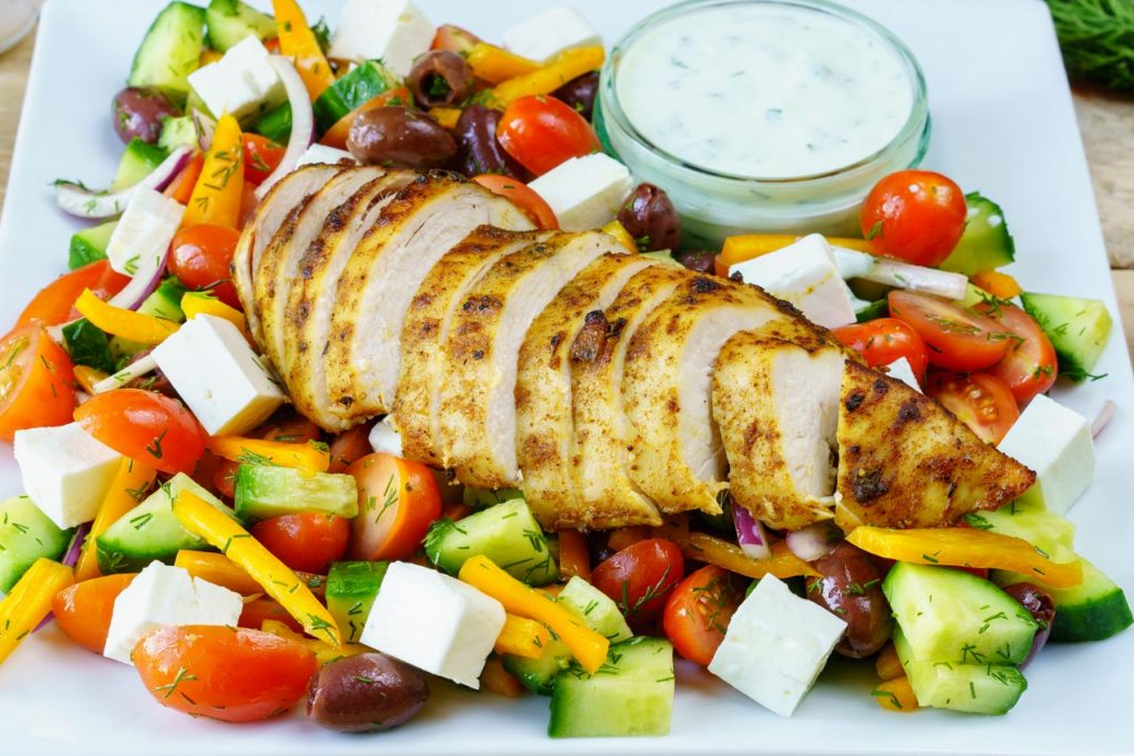 Greek Lemon Garlic Chicken Salad CleanFoodCrush