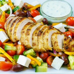 Greek Lemon Garlic Chicken Salad CleanFoodCrush