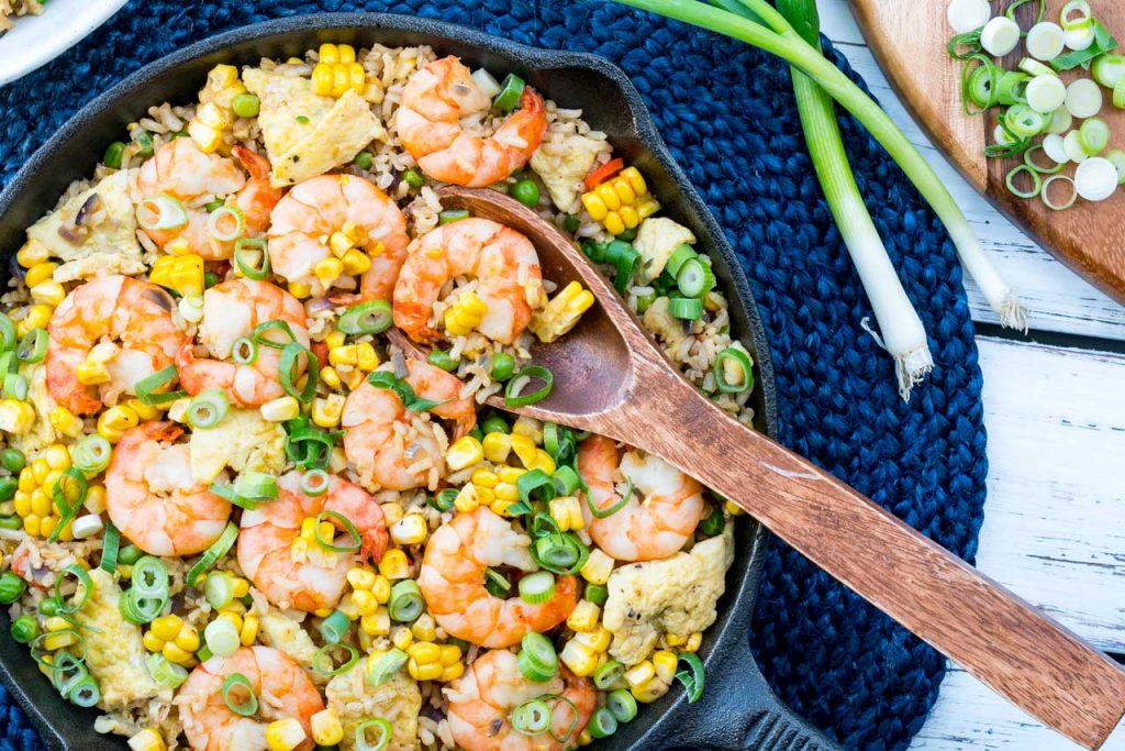 Healthified Fried Rice + Shrimp Recipe