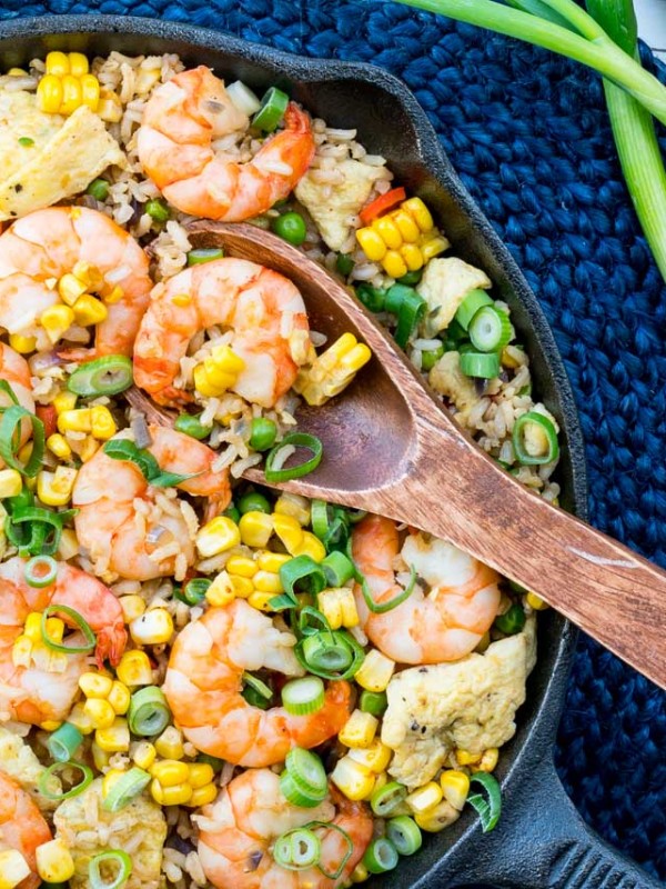 Healthified Fried Rice + Shrimp Recipe