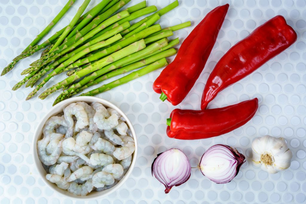 One Pan Shrimp Fajitas Meal Prep Ingredients