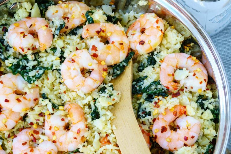 Keep it Simple with Spicy Garlic Shrimp + Cauliflower Rice Clean Food
