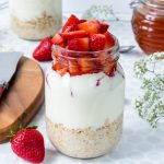 Strawberries + Cream Overnight Oats Clean Eating Breakfast