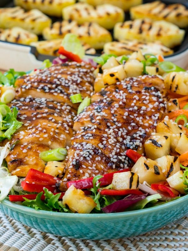 Teriyaki Chicken Salad Recipe + Homemade Pineapple Sauce CleanFoodCrush