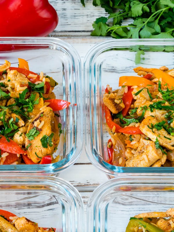 15 Minute Skillet Chicken Fajitas Meal Prep
