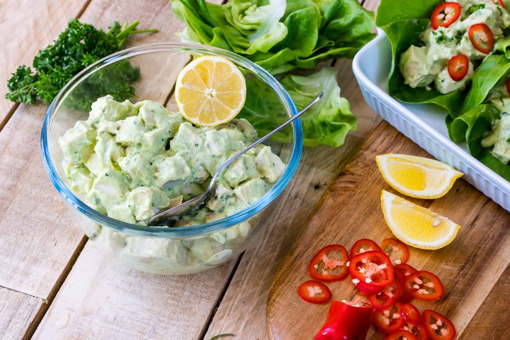 Fresh Avocado Chicken Salad Lettuce Wraps Recipe