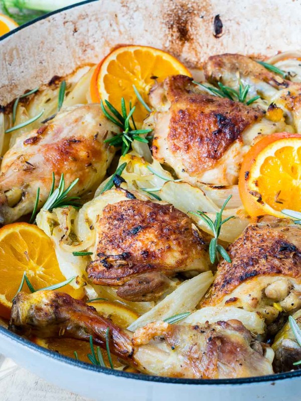 Clean Eating Orange Fennel Roast Chicken