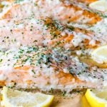 Clean Eating Oven Baked Salmon with Lemon Cream Sauce