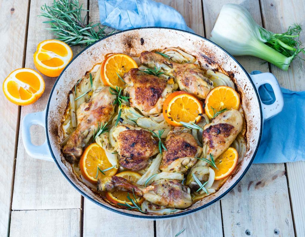 Orange Fennel Roast Chicken Dinner Idea