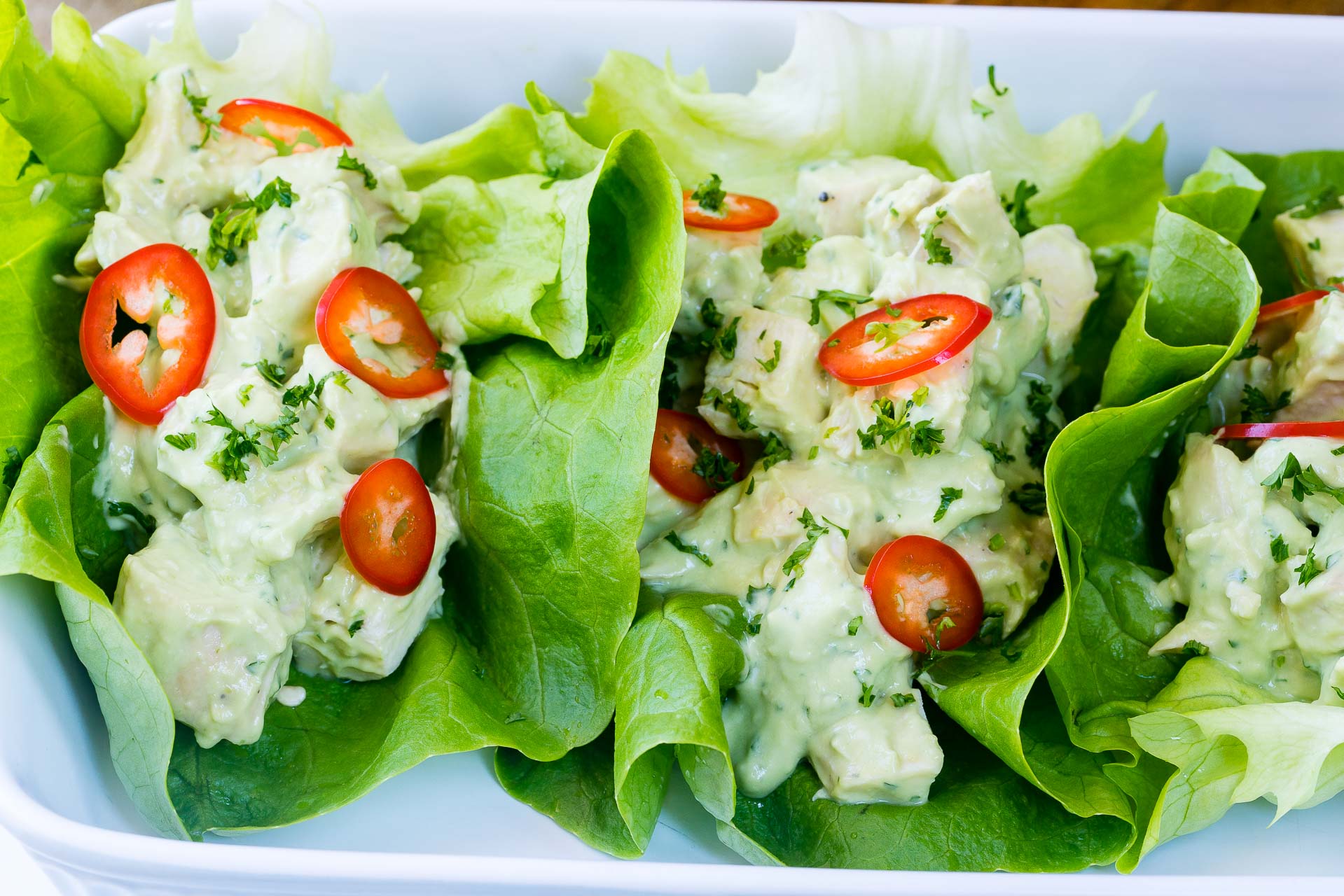 Avocado Chicken Salad Lettuce Wraps for a Quick & Simple Lunch! Clean