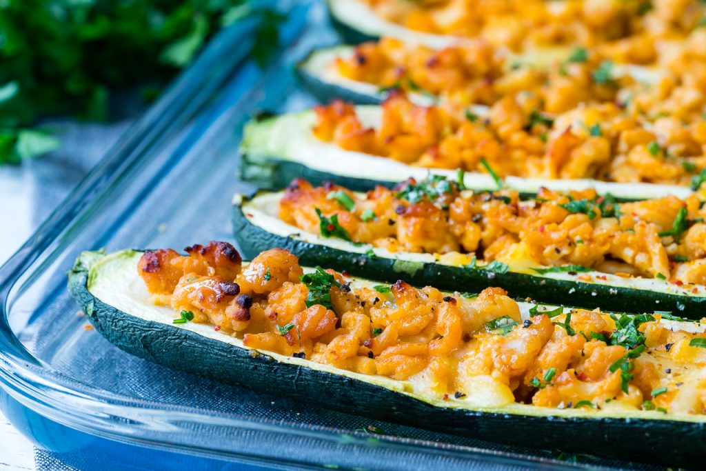 Eat Clean Buffalo Zucchini Boats