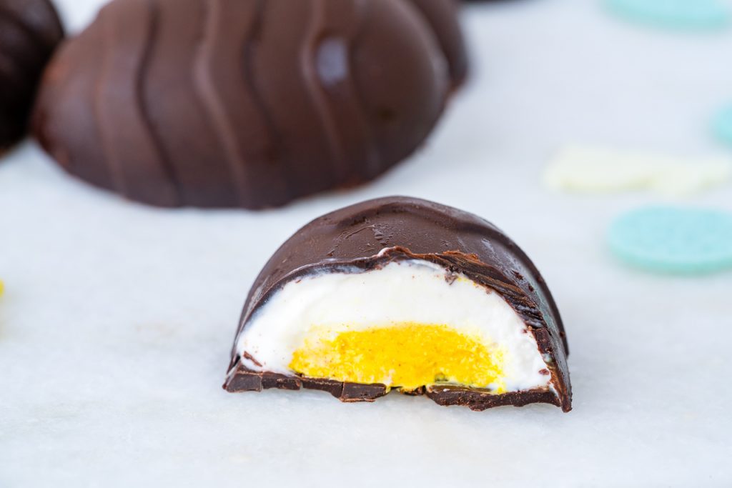 Yogurt flavored Easter Eggs Dipped with Chocolate