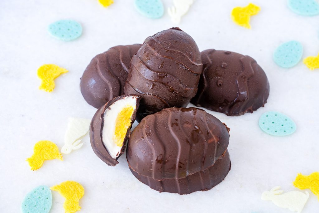 Healthy Chocolate Yogurt filled Easter Eggs Recipe