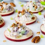 Healthy Cranberry Chicken Salad on Apple Slices