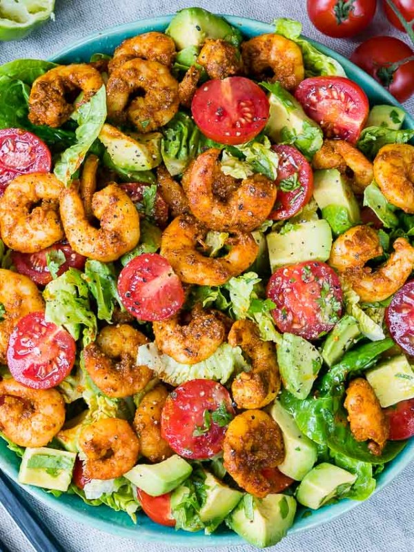 CleanFoodCrush Shrimp + Avocado Taco Salad