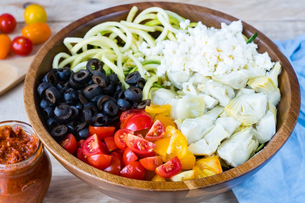 Mediterranean Zucchini Noodle Salad Recipe