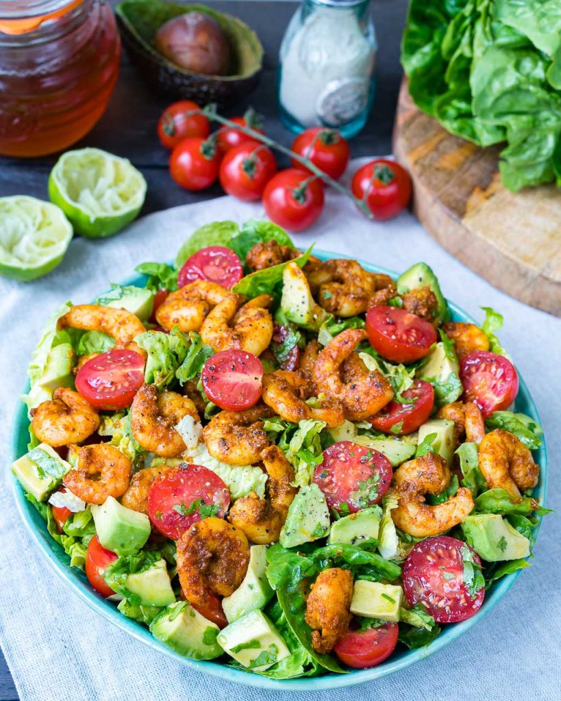 Shrimp Taco Salad in a bowl