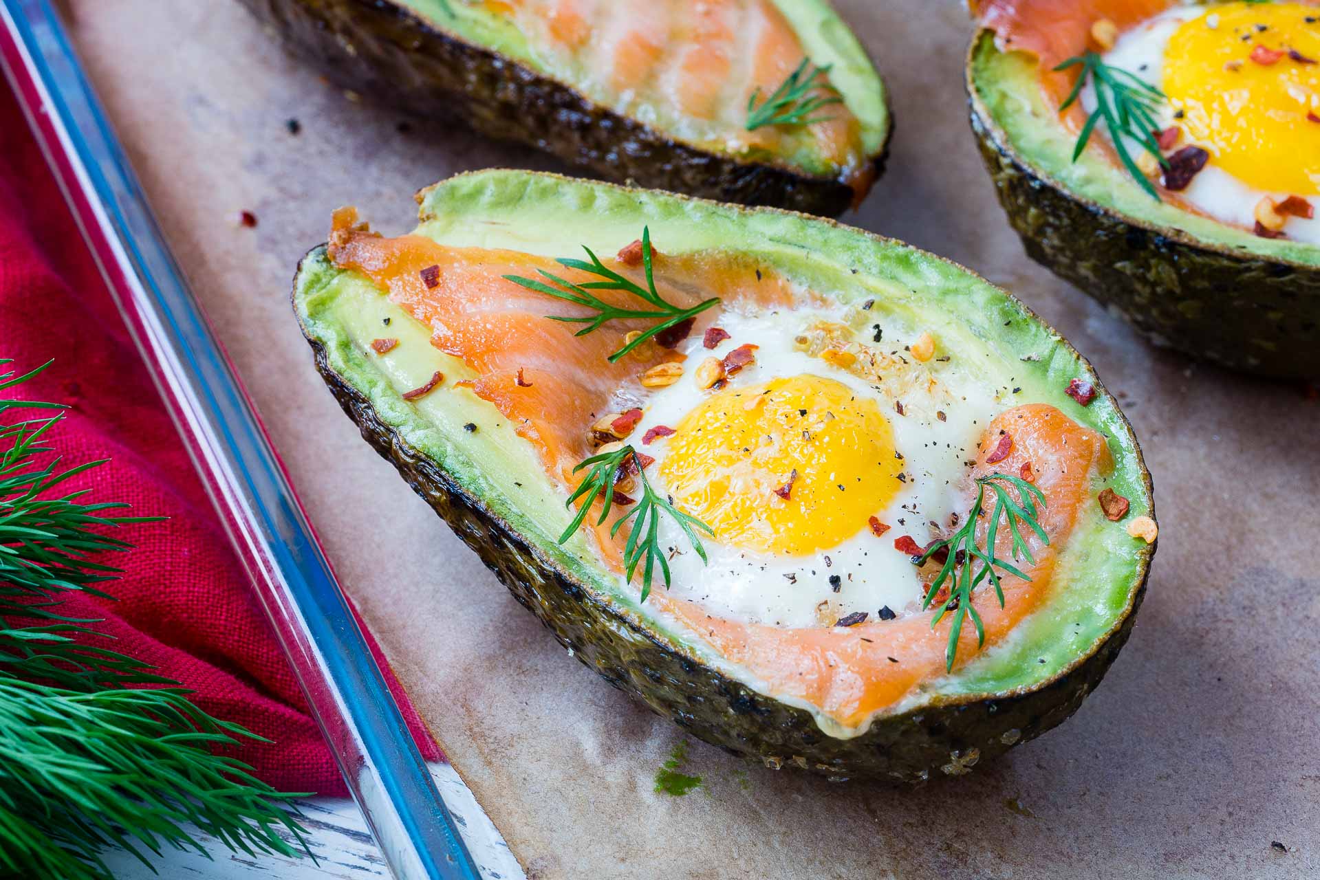 Smoked Salmon + Egg Baked Avocados Recipe