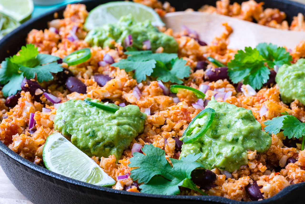 Mexican Style Cauliflower Rice + Guacamole for Clean Eating Inspiration