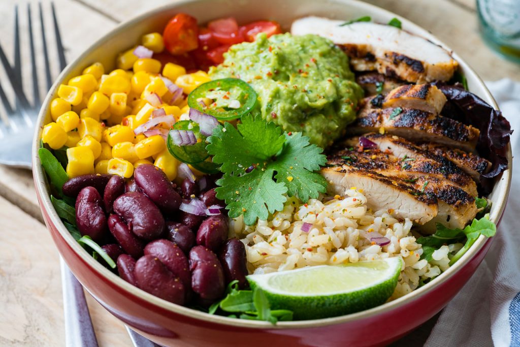 CleanFoodCrush Chicken Burrito Bowls + Cilantro-Lime Rice