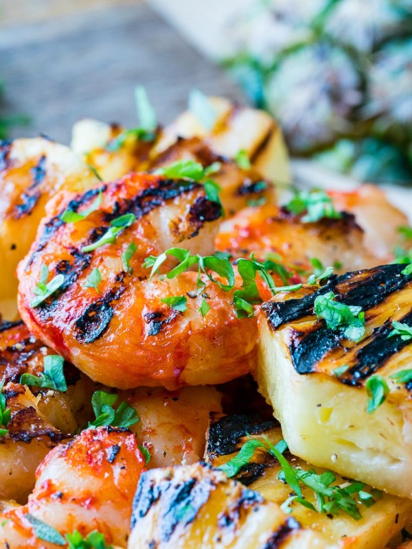 CleanFoodCrush Grilled Shrimp + Pineapple Kabobs Recipe