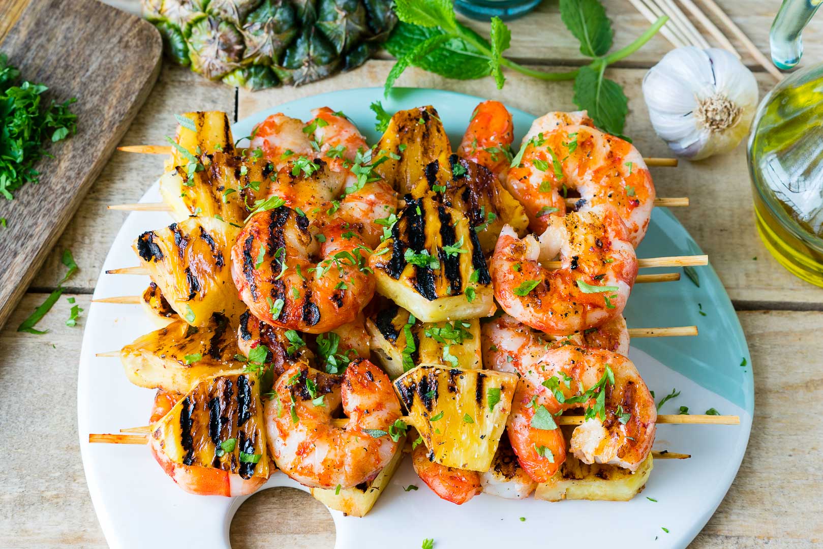 Grilled Shrimp + Pineapple Kabobs for Tropical Clean Eating Bliss ...
