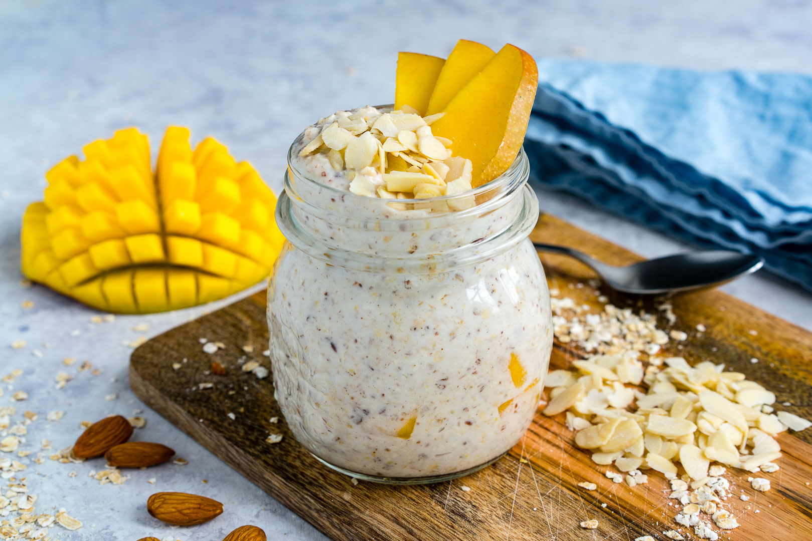 No Bake Mango Coconut Cream Oats