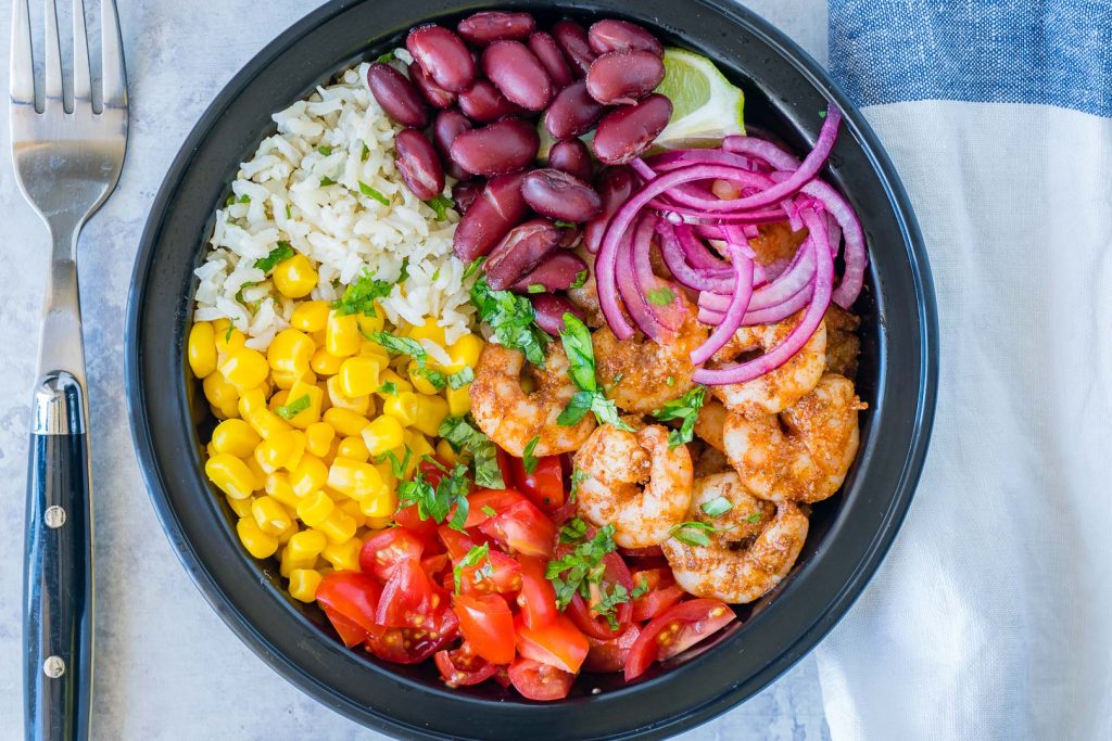 CleanFoodCrush Shrimp Burrito Meal Prep Bowls