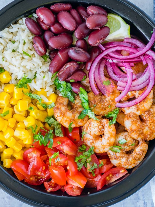 CleanFoodCrush Shrimp Burrito Meal Prep Bowls