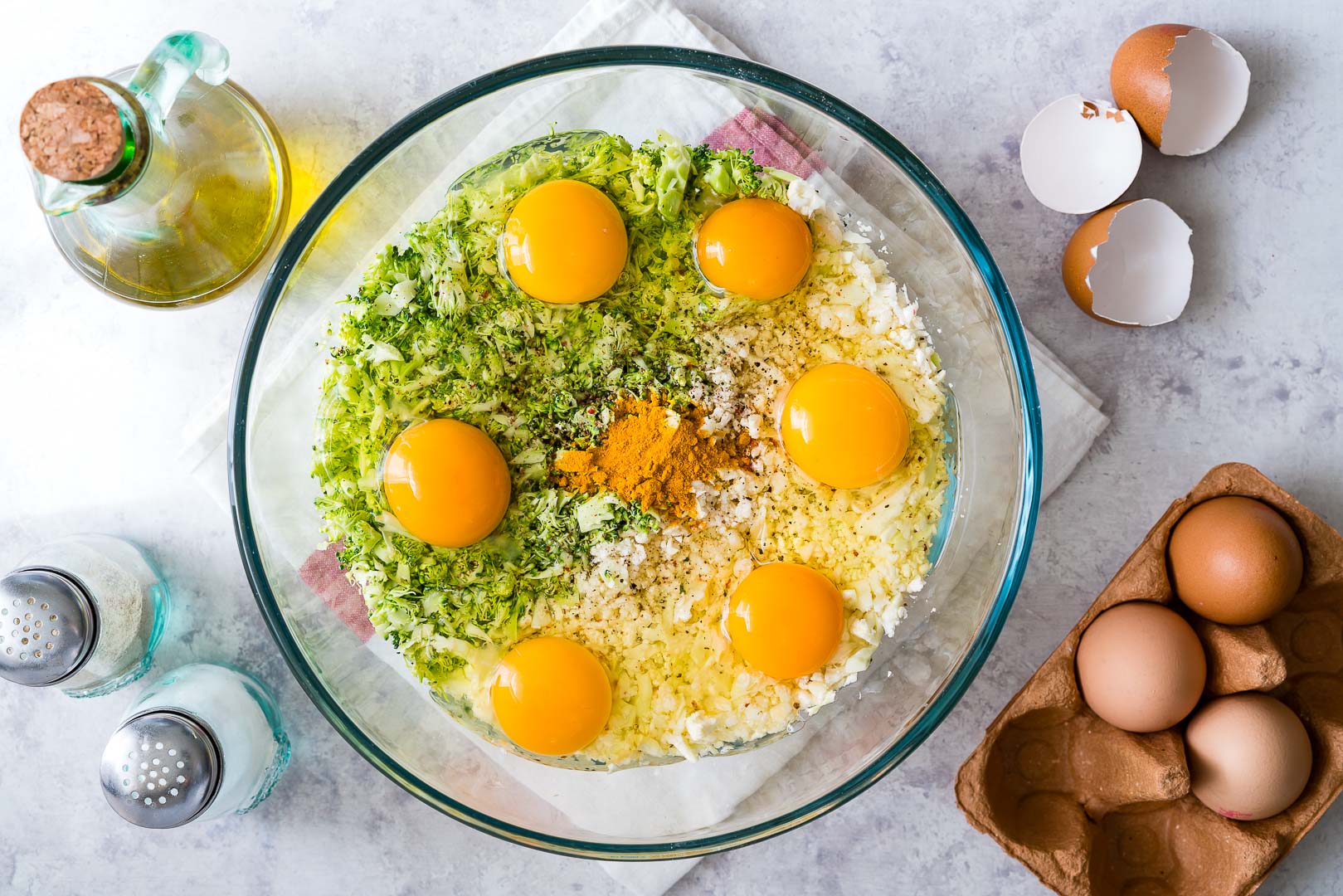 Clean Eating Broccoli + Cauliflower Frittata is Grain Free and So Good