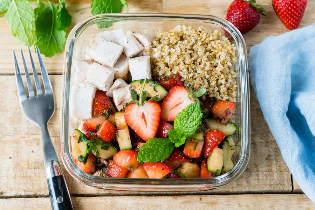 Roasted Chicken + Strawberry Salsa Bowls