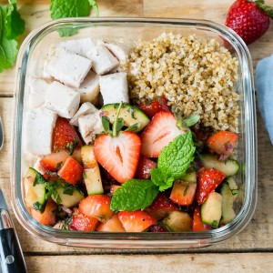 Roasted Chicken + Strawberry Salsa Bowls