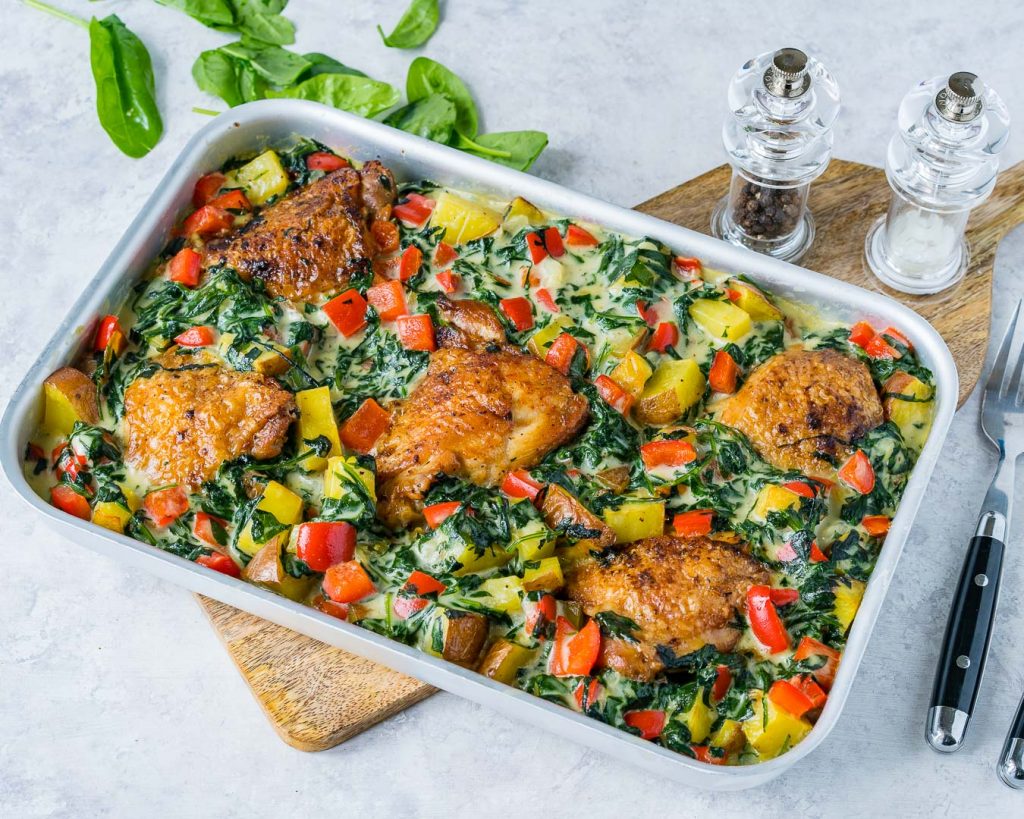 Clean Eating Creamy Garlicy Chicken Roast