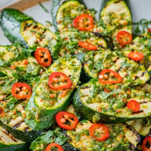 CleanFoodCrush Grilled Fresh Zucchini with Chimichurri