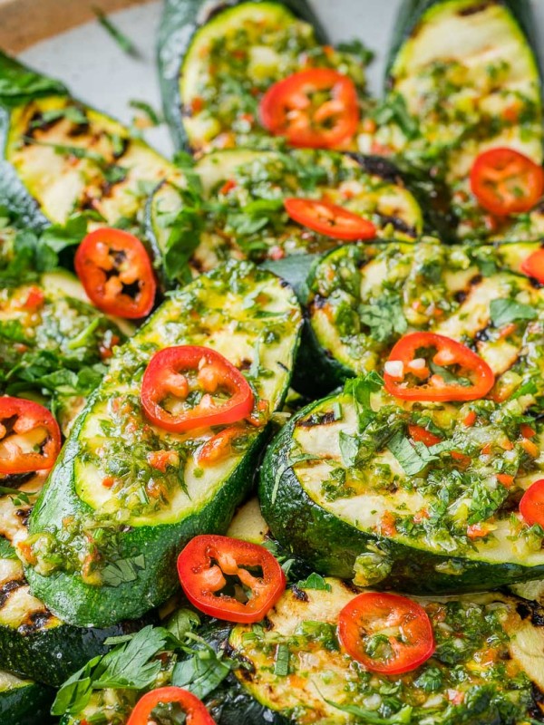 CleanFoodCrush Grilled Fresh Zucchini with Chimichurri