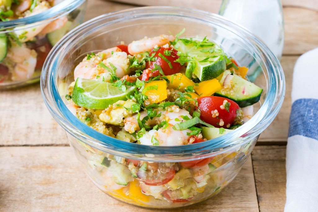 Healthy Lemony Shrimp Quinoa Salad